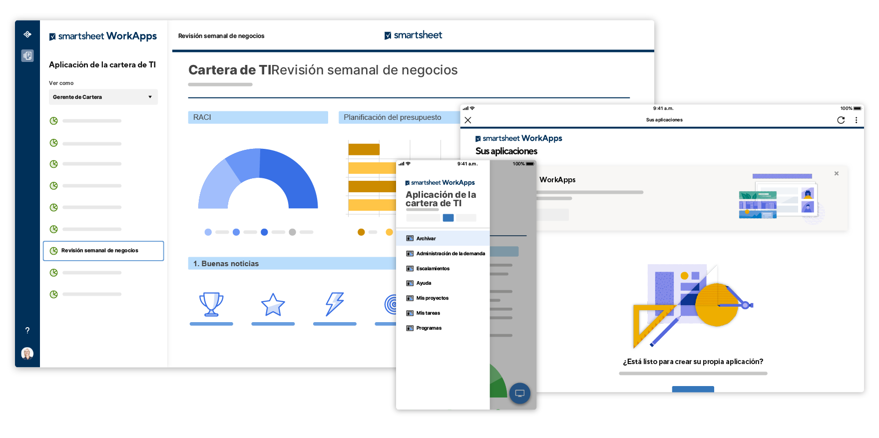 aplicación del panel de workapps