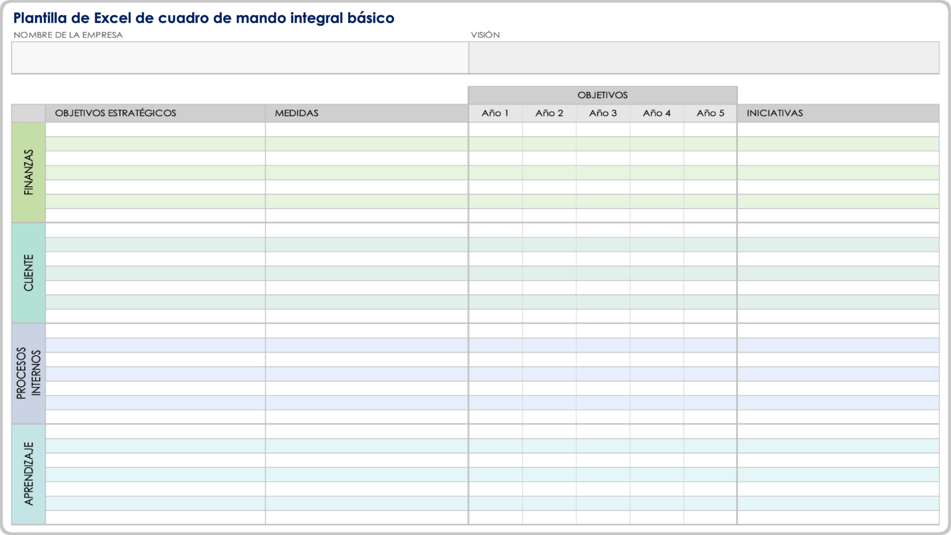  Plantilla de cuadro de mando integral básico