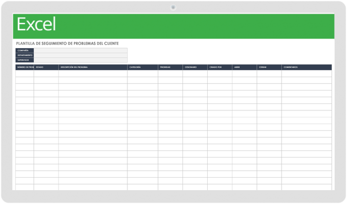 PLANTILLA DE SEGUIMIENTO DE PROBLEMAS DEL CLIENTE