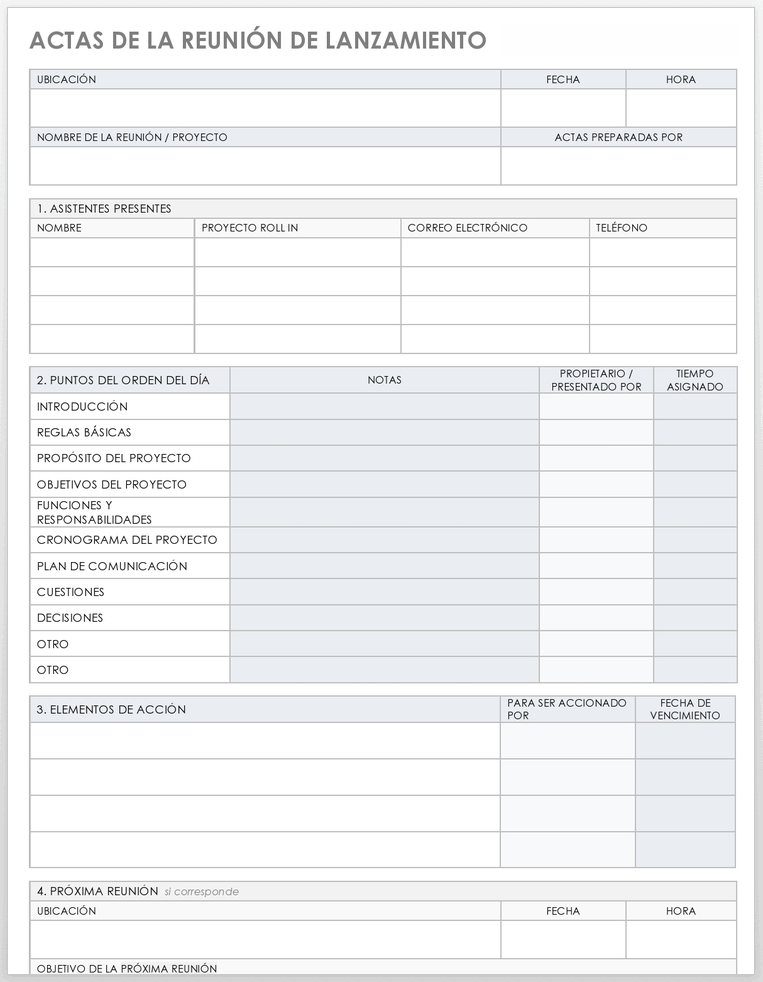  Plantilla de actas de reunión inicial