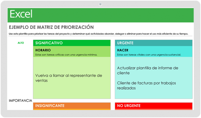 EJEMPLO DE MATRIZ DE PRIORIZACIÓN