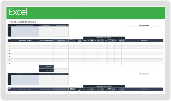 plantilla de plan de marketing táctico