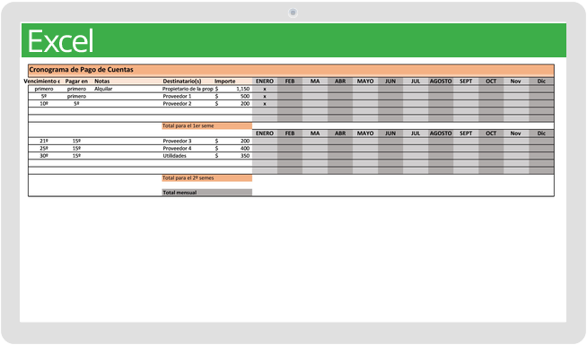 Calendario de pago